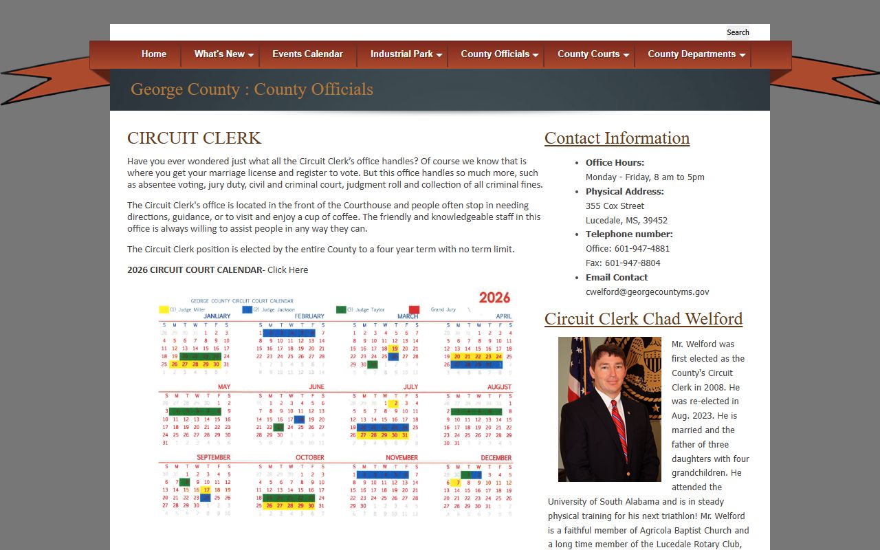 George County Circuit Clerk court records office page