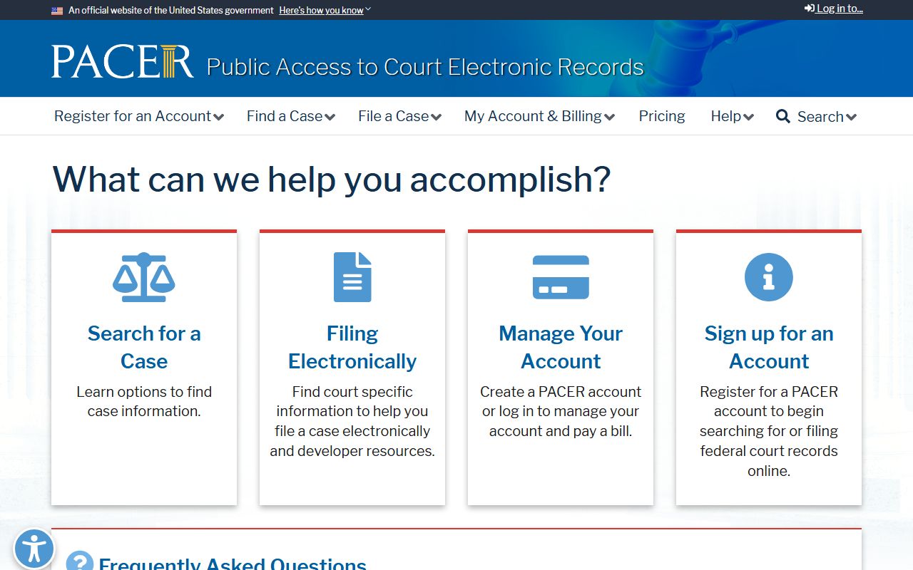 George County federal court dockets viewed through the PACER public access service