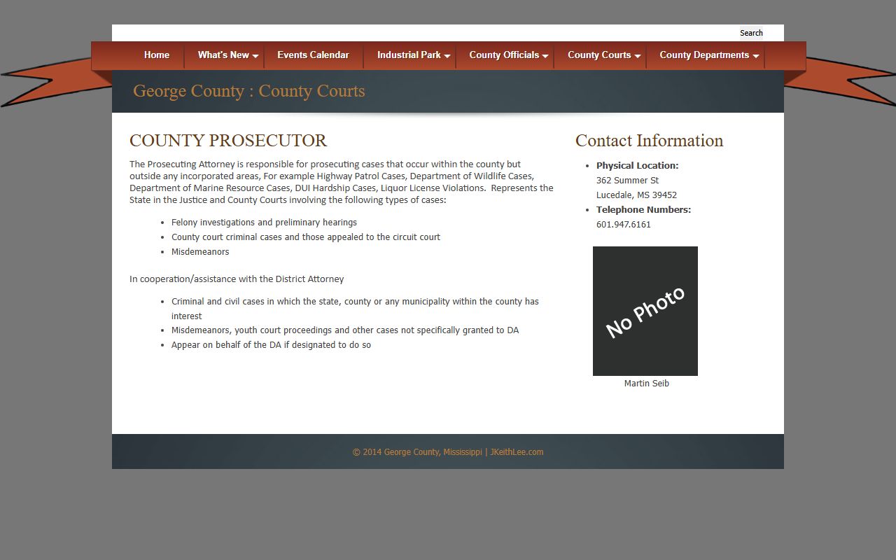 George County criminal court records and County Prosecutor misdemeanor cases