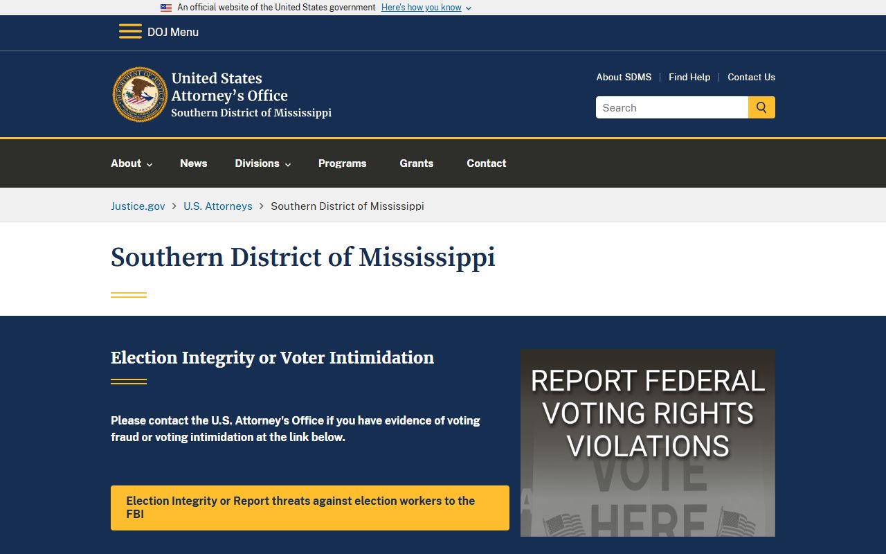 George County criminal court records and federal Southern District of Mississippi prosecution