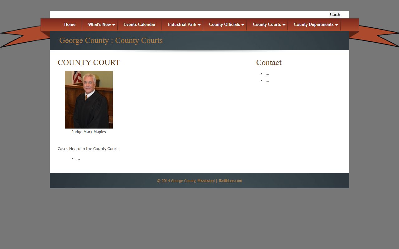 George County County Court official page identifying the county court judge