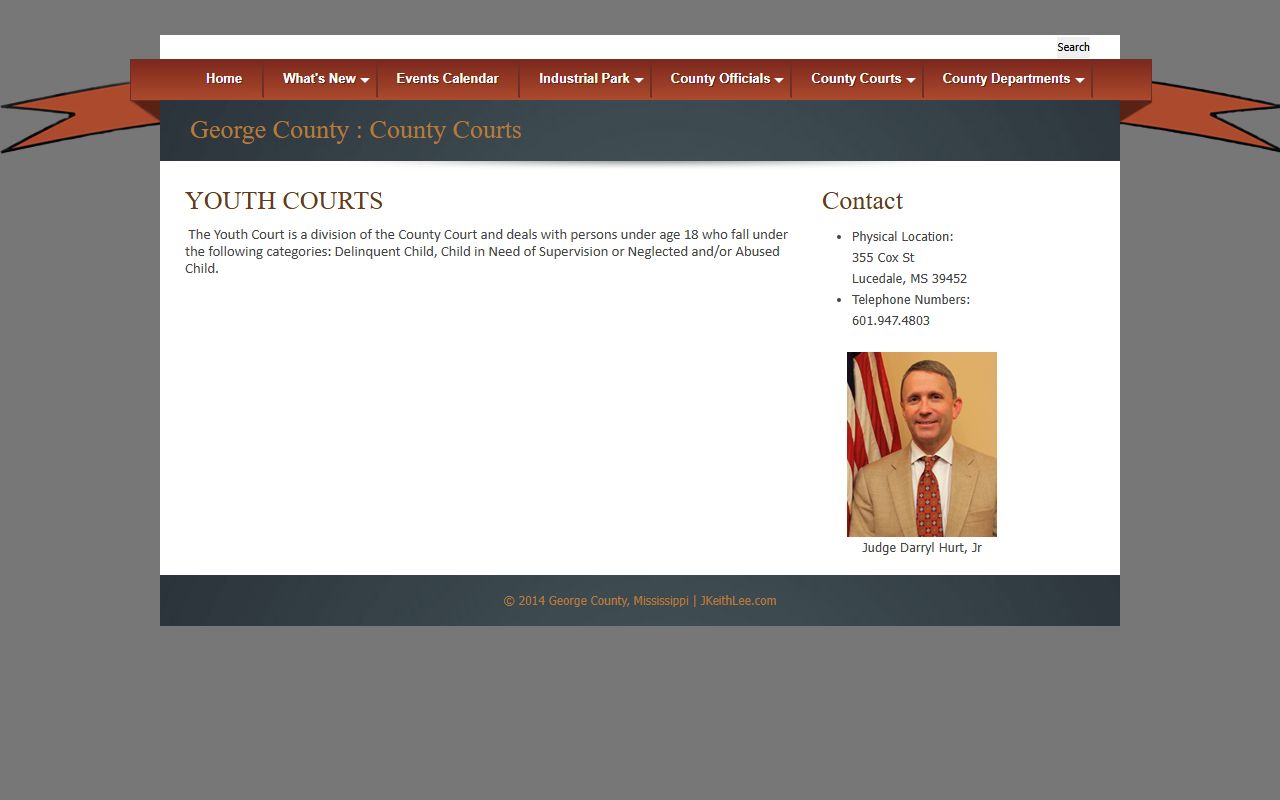 George County Youth Court official page listing restricted juvenile case categories