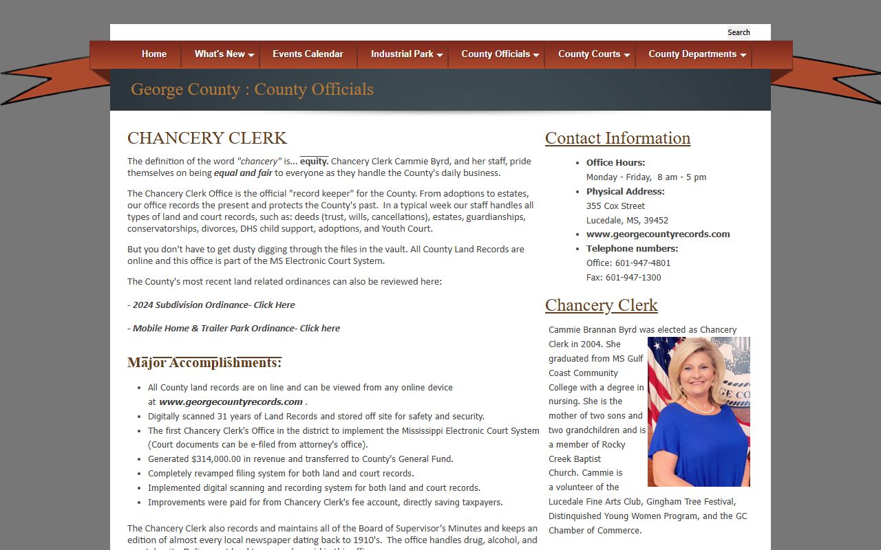 George County Chancery Clerk probate and estate records page