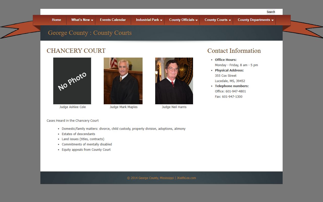 George County Chancery Court probate and estate case types page